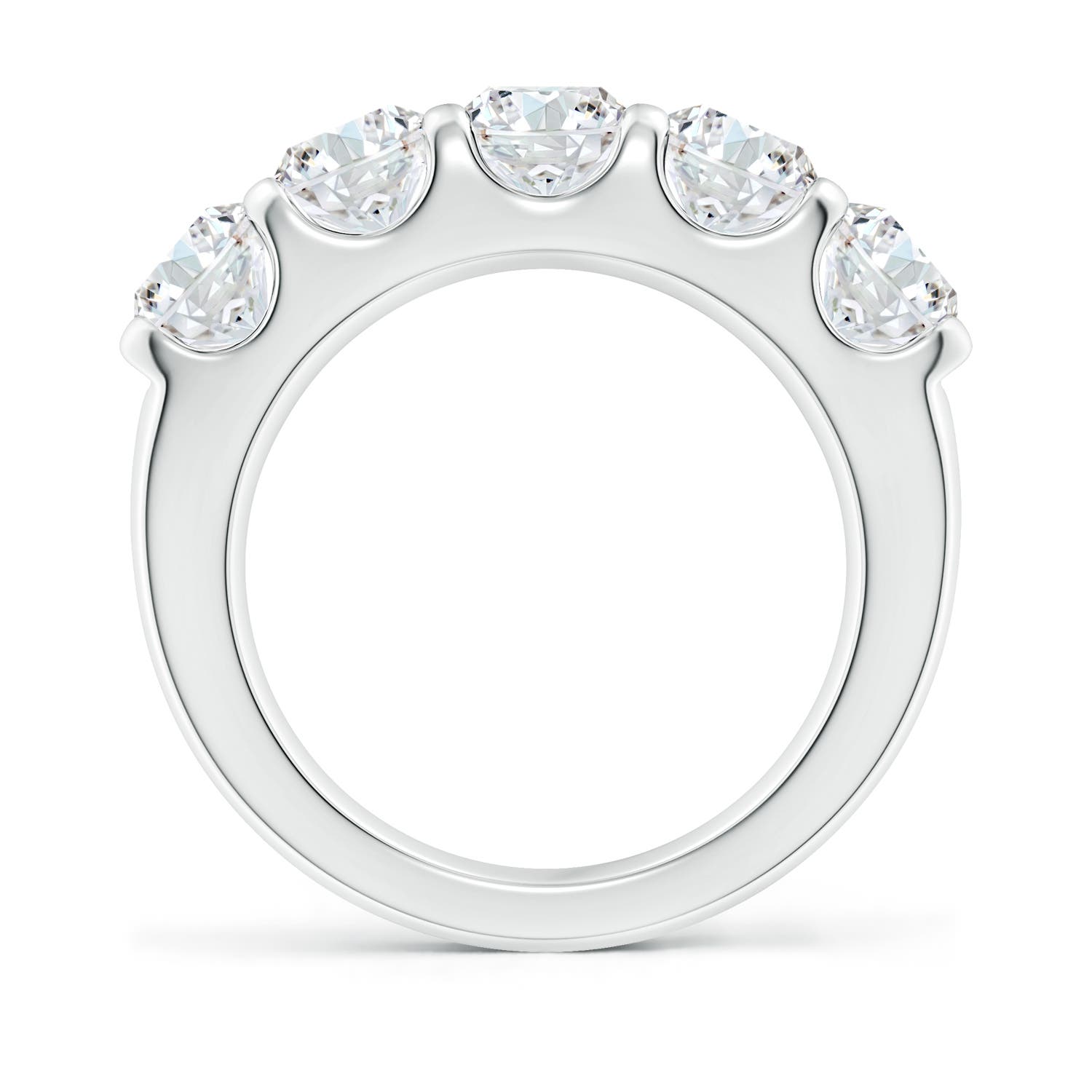5.4mm FGVS Lab-Grown Shared Prong Set Half Eternity Diamond Wedding Band in White Gold