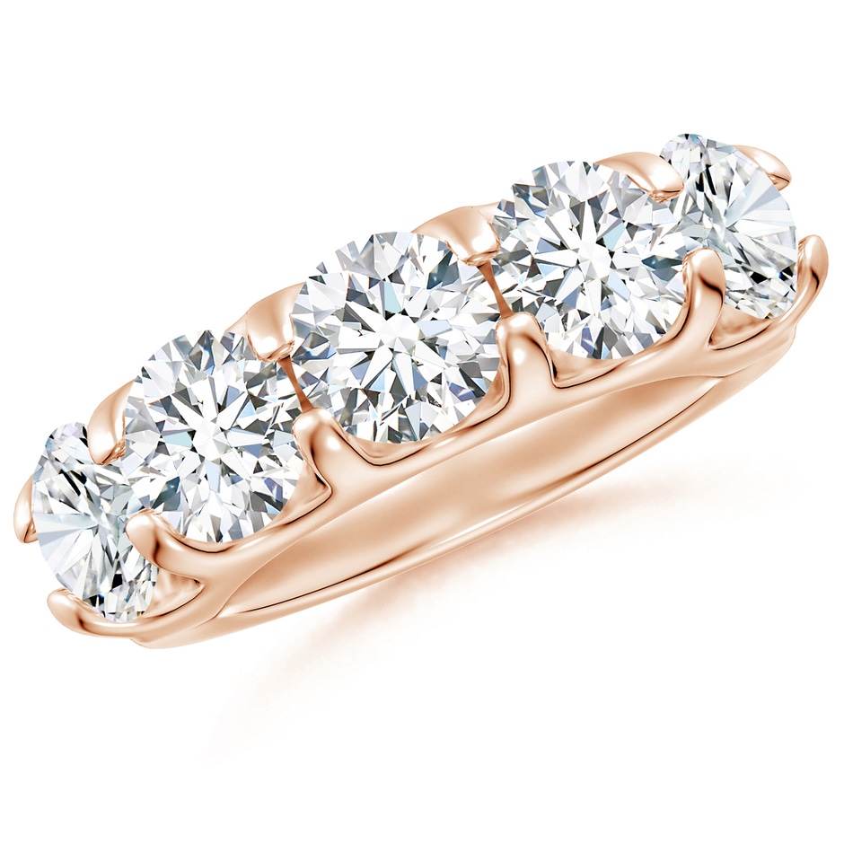 6.4mm FGVS Lab-Grown Shared Prong Set Half Eternity Diamond Wedding Band in Rose Gold 