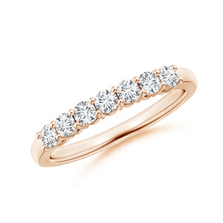 2.6mm FGVS Lab-Grown Half Eternity Seven Stone Diamond Wedding Band in 10K Rose Gold