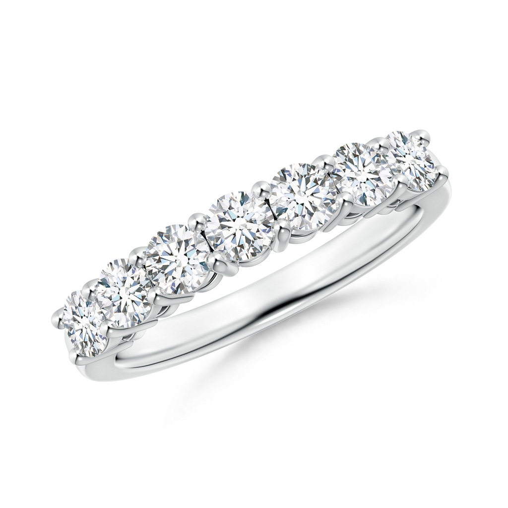 3.4mm FGVS Lab-Grown Half Eternity Seven Stone Diamond Wedding Band in P950 Platinum