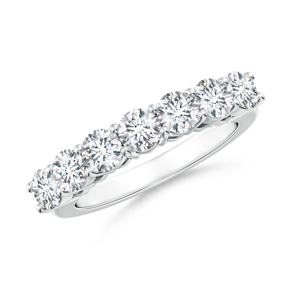 3.9mm FGVS Lab-Grown Half Eternity Seven Stone Diamond Wedding Band in White Gold 