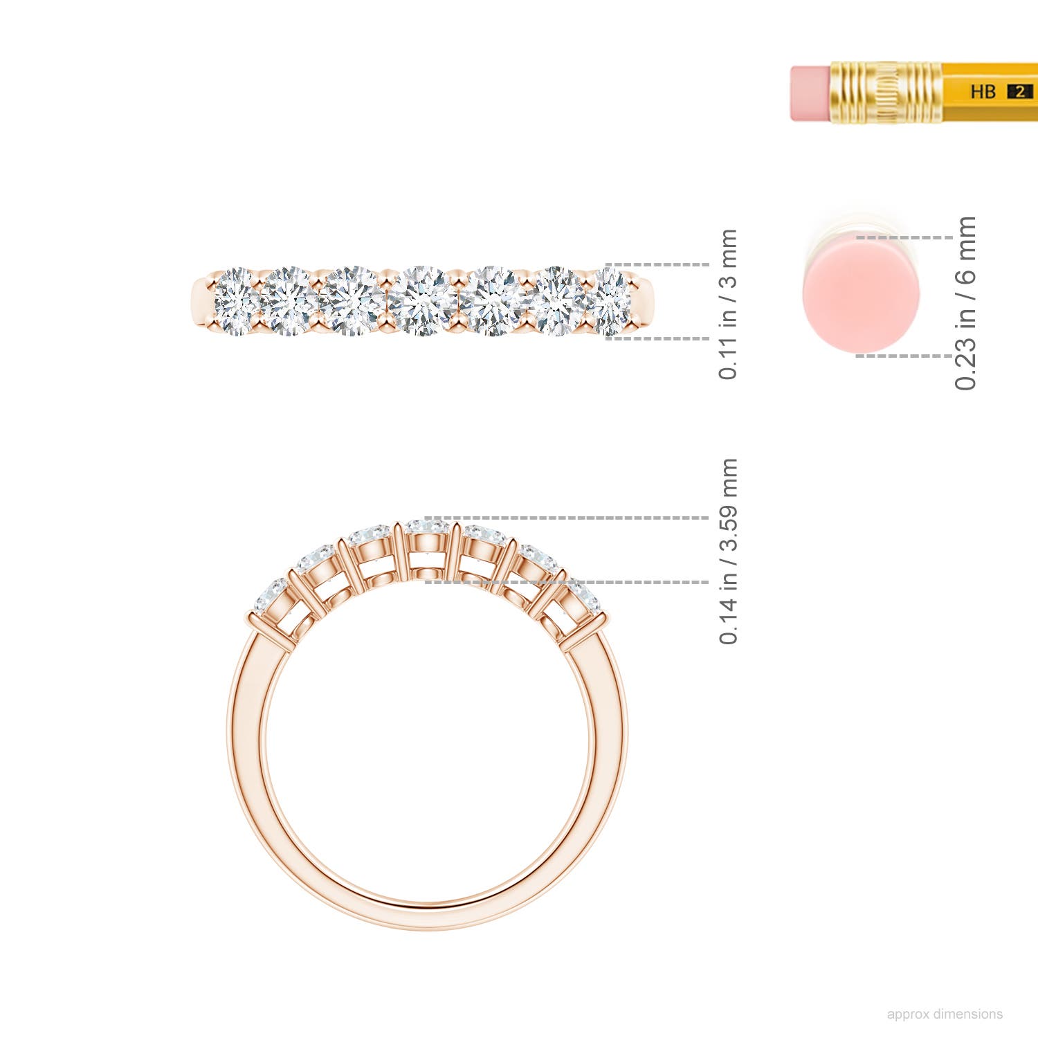 F-G, VS / 0.74 CT / 14 KT Rose Gold