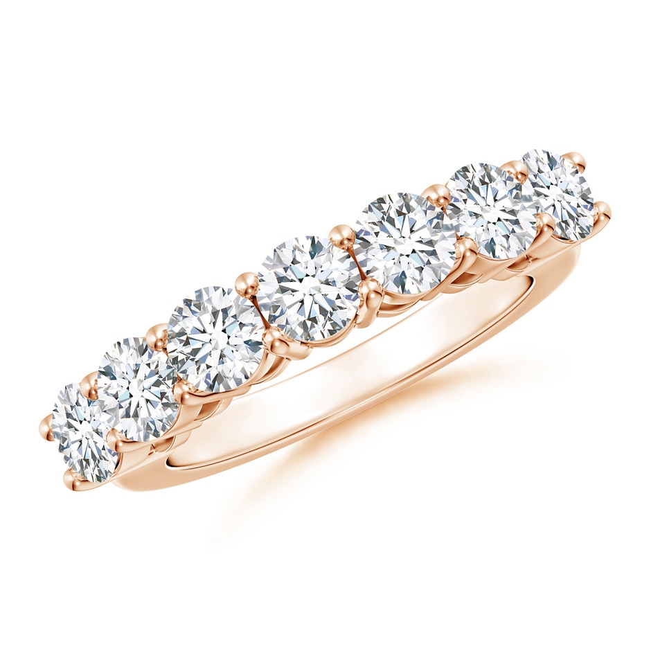 4.2mm FGVS Lab-Grown Half Eternity Seven Stone Diamond Wedding Band in Rose Gold 