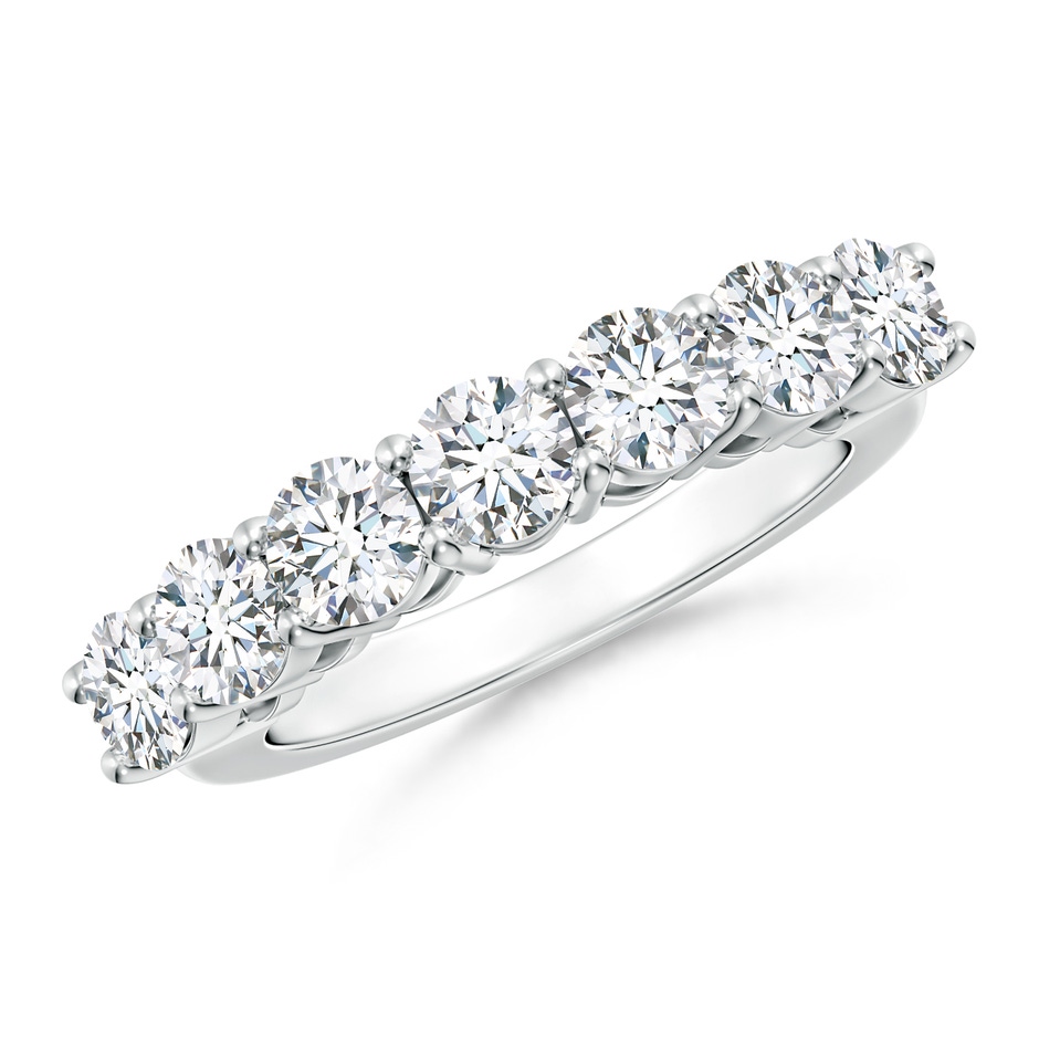 4.2mm FGVS Lab-Grown Half Eternity Seven Stone Diamond Wedding Band in White Gold 