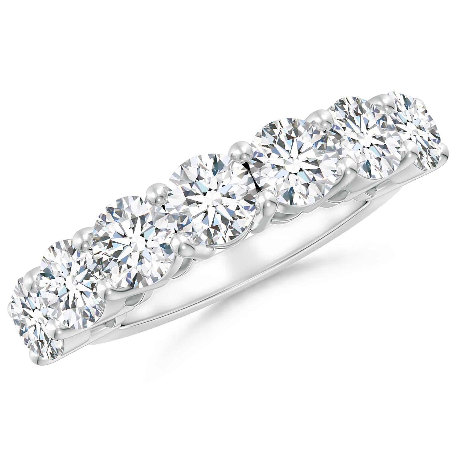 5.4mm FGVS Lab-Grown Half Eternity Seven Stone Diamond Wedding Band in P950 Platinum