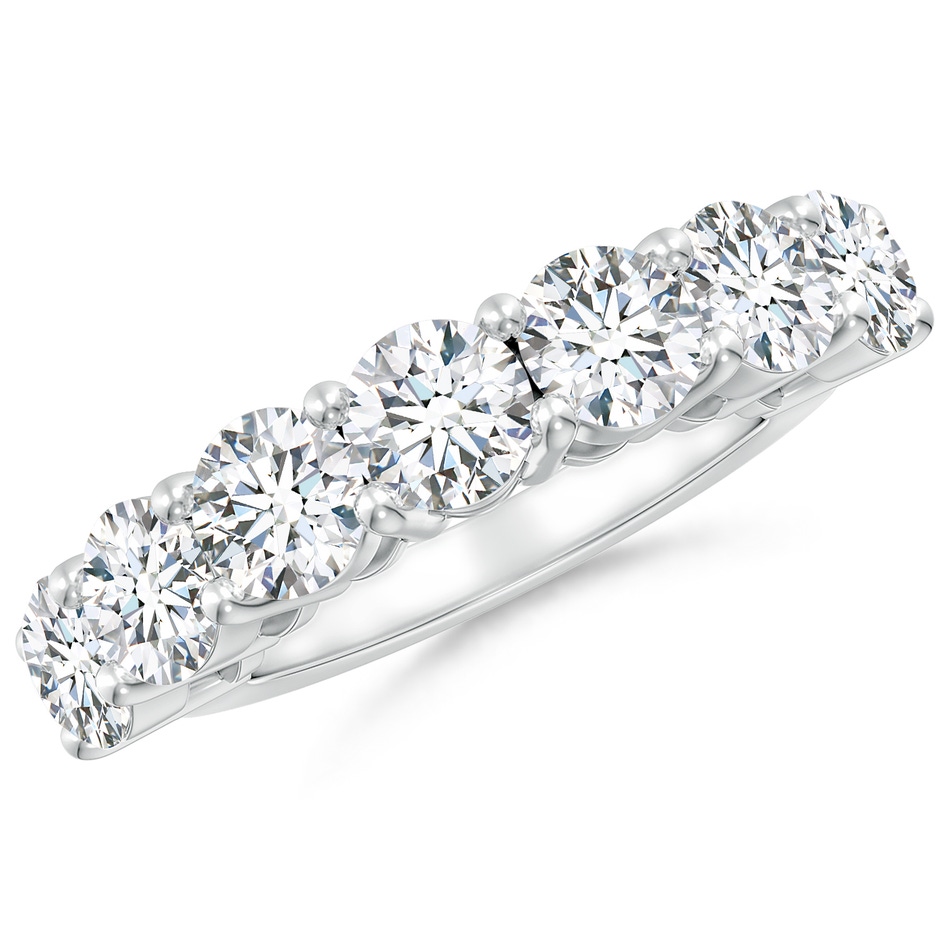 5.4mm FGVS Lab-Grown Half Eternity Seven Stone Diamond Wedding Band in White Gold 