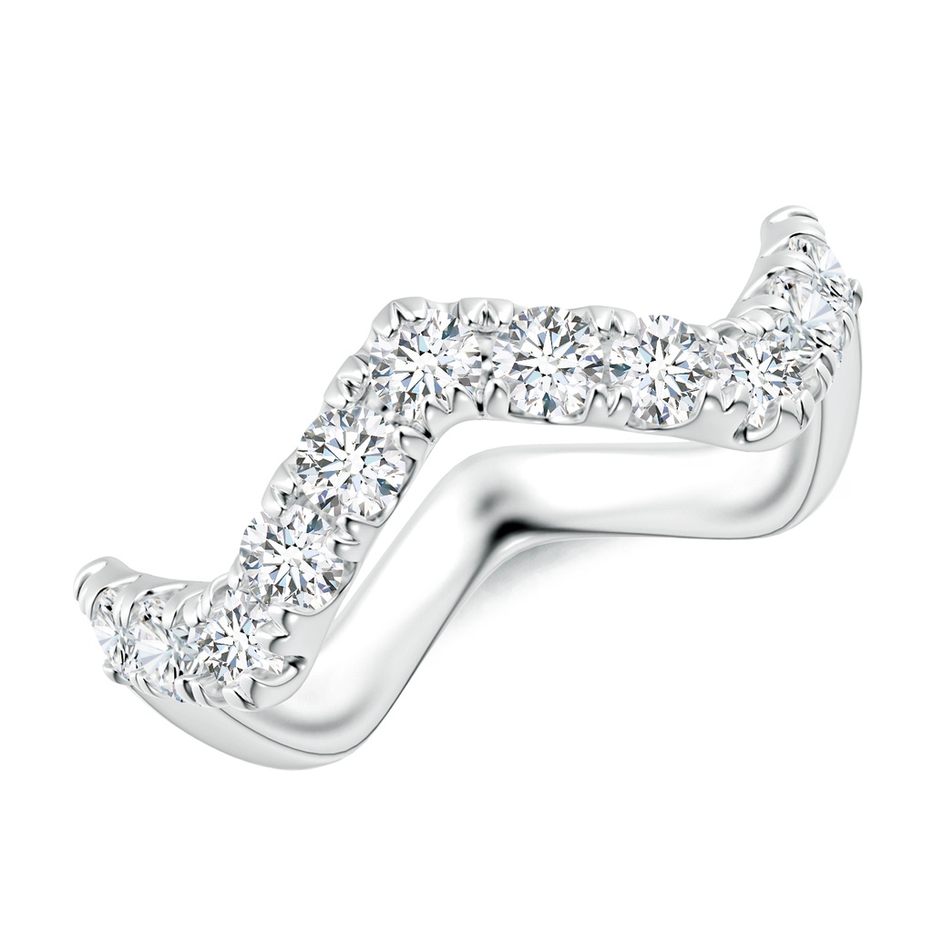 2.4mm FGVS Lab-Grown Classic Round Diamond Zig Zag Ring in White Gold