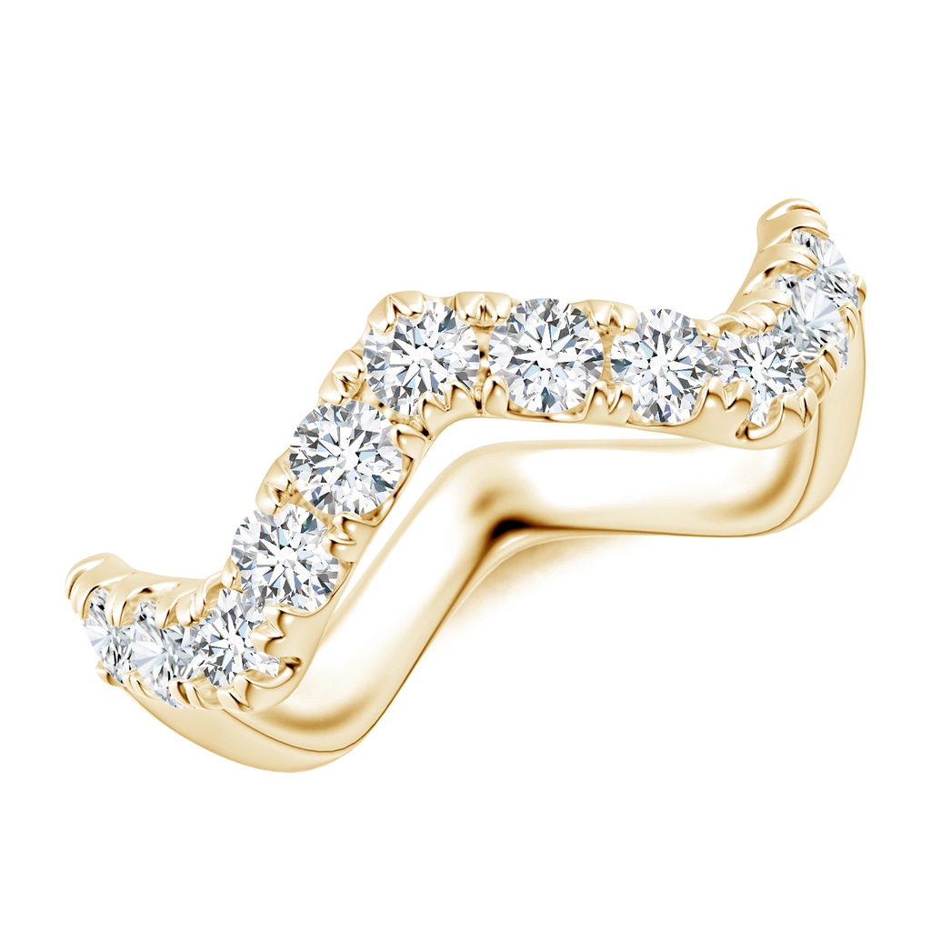 2.7mm FGVS Lab-Grown Classic Round Diamond Zig Zag Ring in Yellow Gold