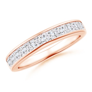 2.5mm FGVS Lab-Grown Channel-Set Princess-Cut Diamond Half Eternity Wedding Ring in 10K Rose Gold