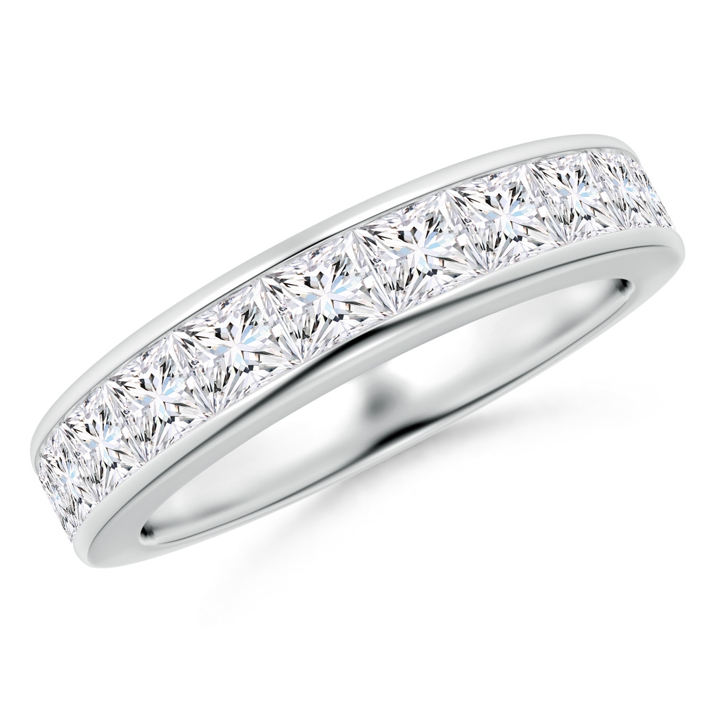 3mm FGVS Lab-Grown Channel-Set Princess-Cut Diamond Half Eternity Wedding Ring in White Gold