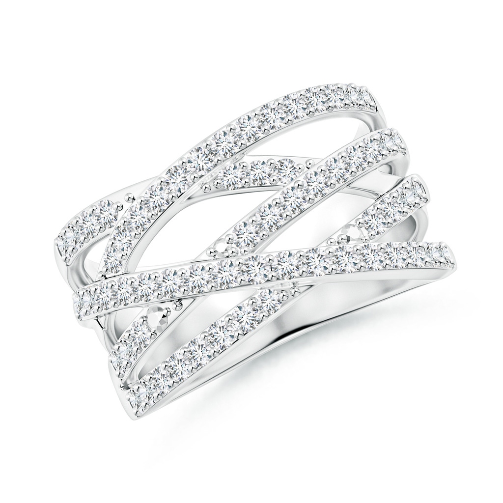 1.55mm FGVS Lab-Grown Entwined Diamond Wrap Ring in White Gold