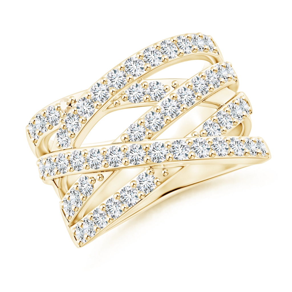 1.9mm FGVS Lab-Grown Entwined Diamond Wrap Ring in Yellow Gold