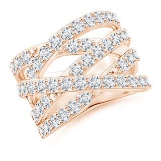 2.2mm FGVS Lab-Grown Entwined Diamond Wrap Ring in 18K Rose Gold