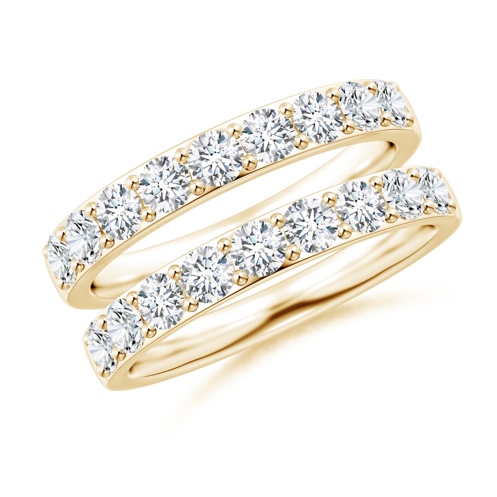 2.75mm FGVS Lab-Grown Prong-Set Diamond Double Ring in Yellow Gold