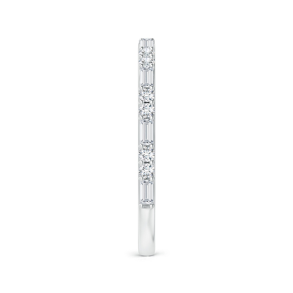 2.5x1.25mm FGVS Lab-Grown Baguette & Round Diamond Half Eternity Stackable Ring in 18K White Gold side 299