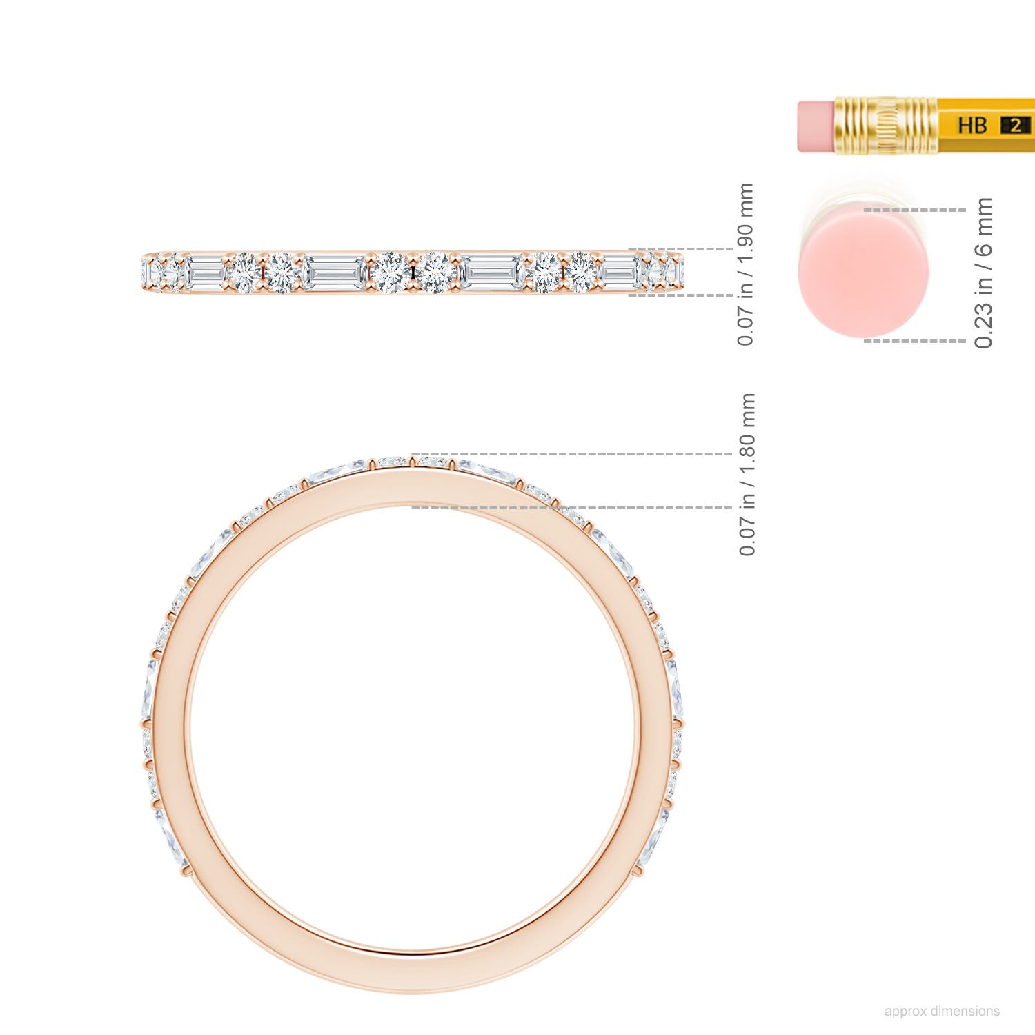 F-G, VS / 0.57 CT / 14 KT Rose Gold