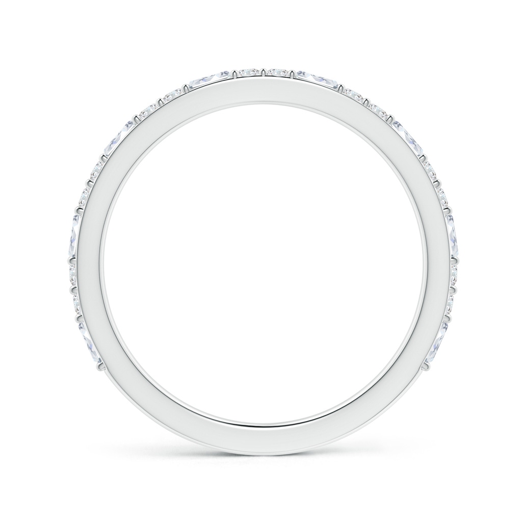 2.5x1.25mm FGVS Lab-Grown Baguette & Round Diamond Half Eternity Stackable Ring in White Gold - side 199
