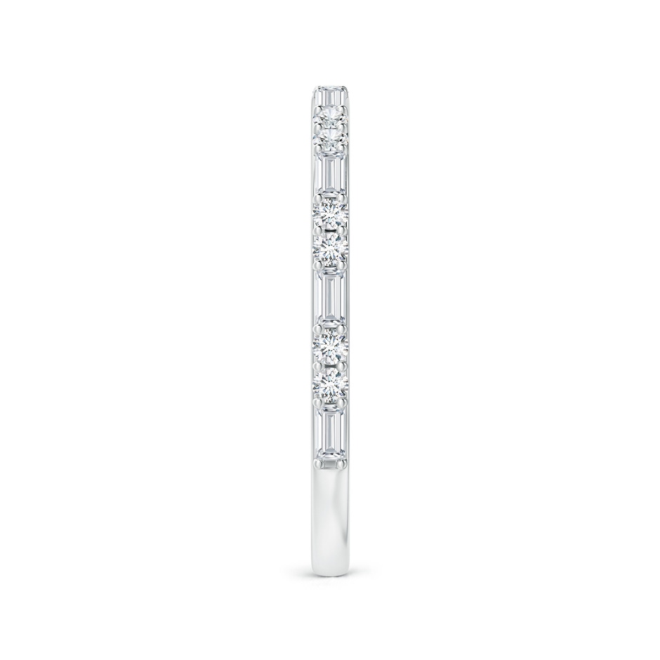 2.5x1.25mm FGVS Lab-Grown Baguette & Round Diamond Half Eternity Stackable Ring in White Gold side 299