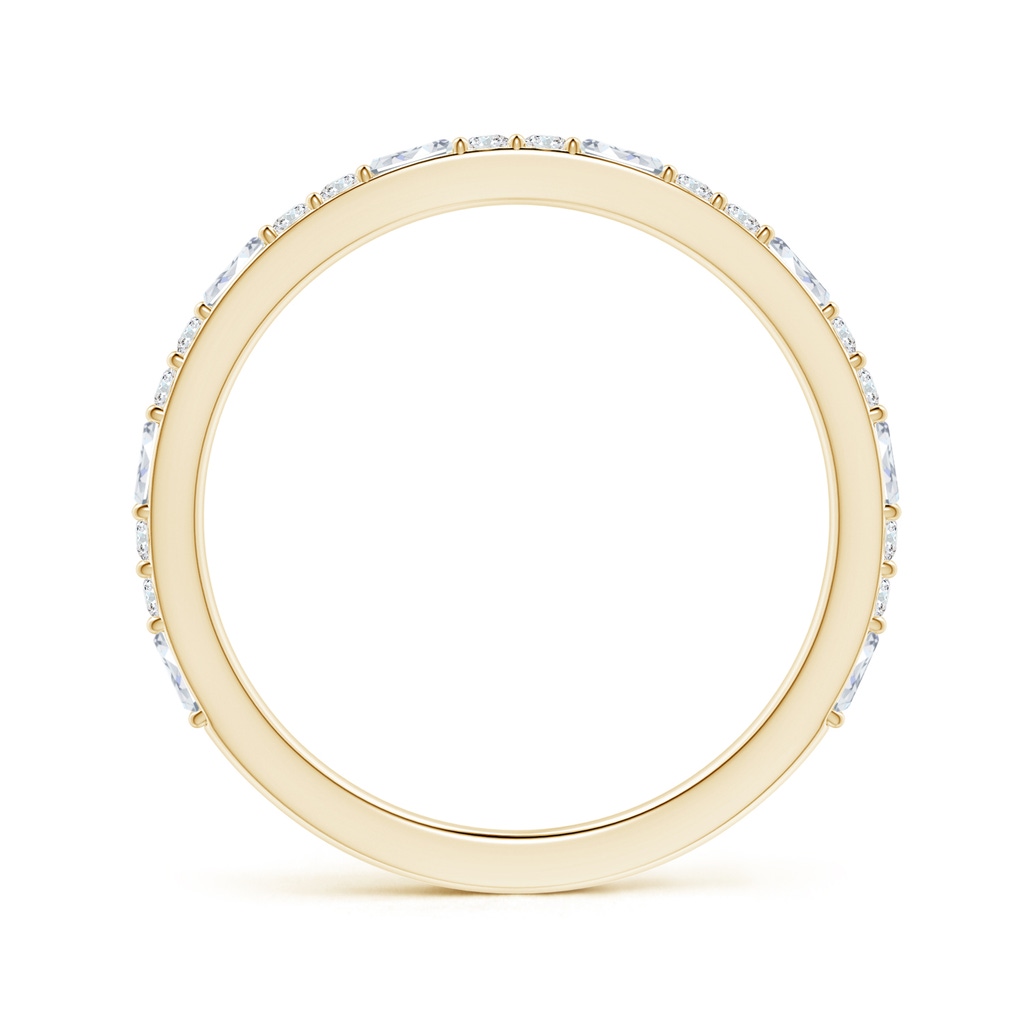 2.5x1.25mm FGVS Lab-Grown Baguette & Round Diamond Half Eternity Stackable Ring in Yellow Gold - side 199