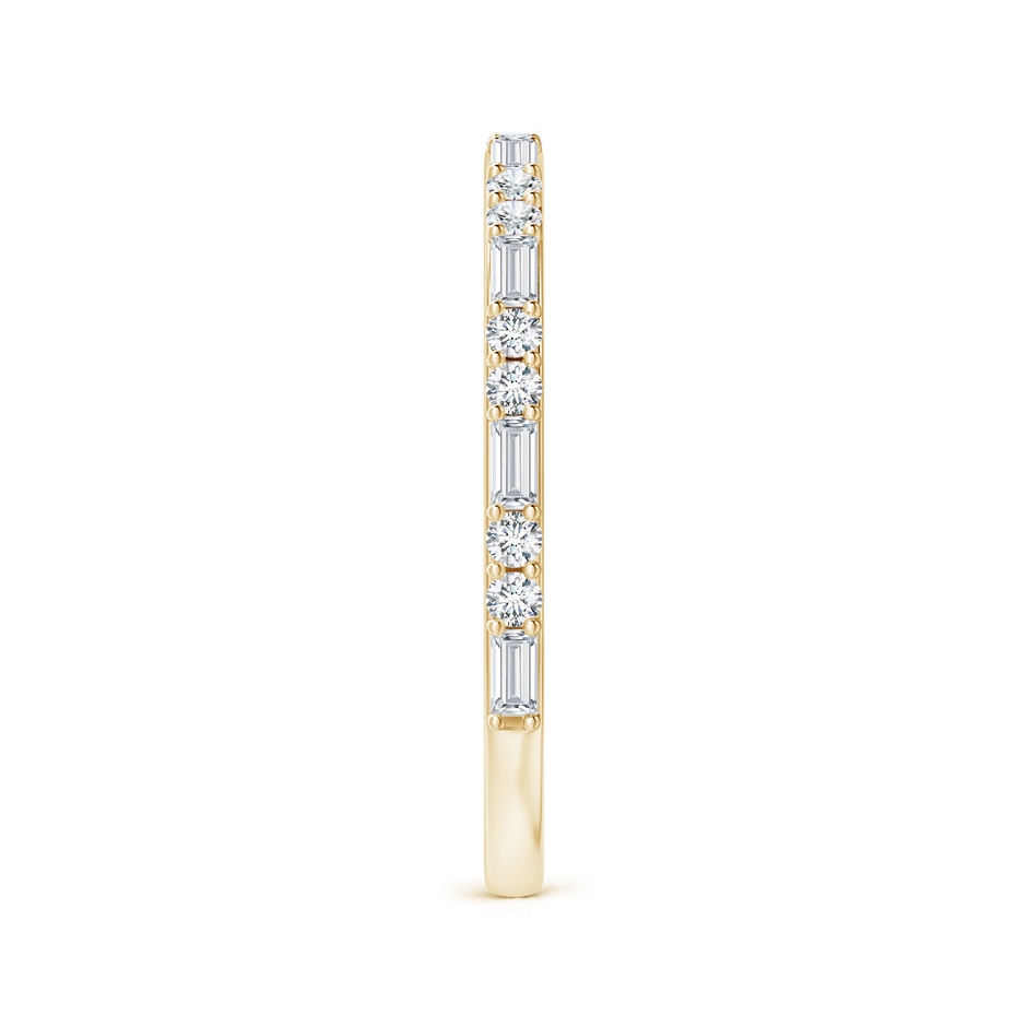 2.5x1.25mm FGVS Lab-Grown Baguette & Round Diamond Half Eternity Stackable Ring in Yellow Gold side 299