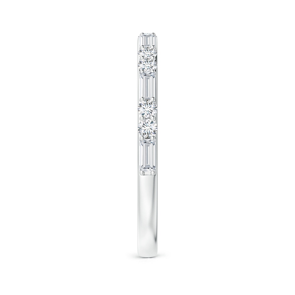 3x1.5mm FGVS Lab-Grown Baguette & Round Diamond Half Eternity Stackable Ring in White Gold side 299