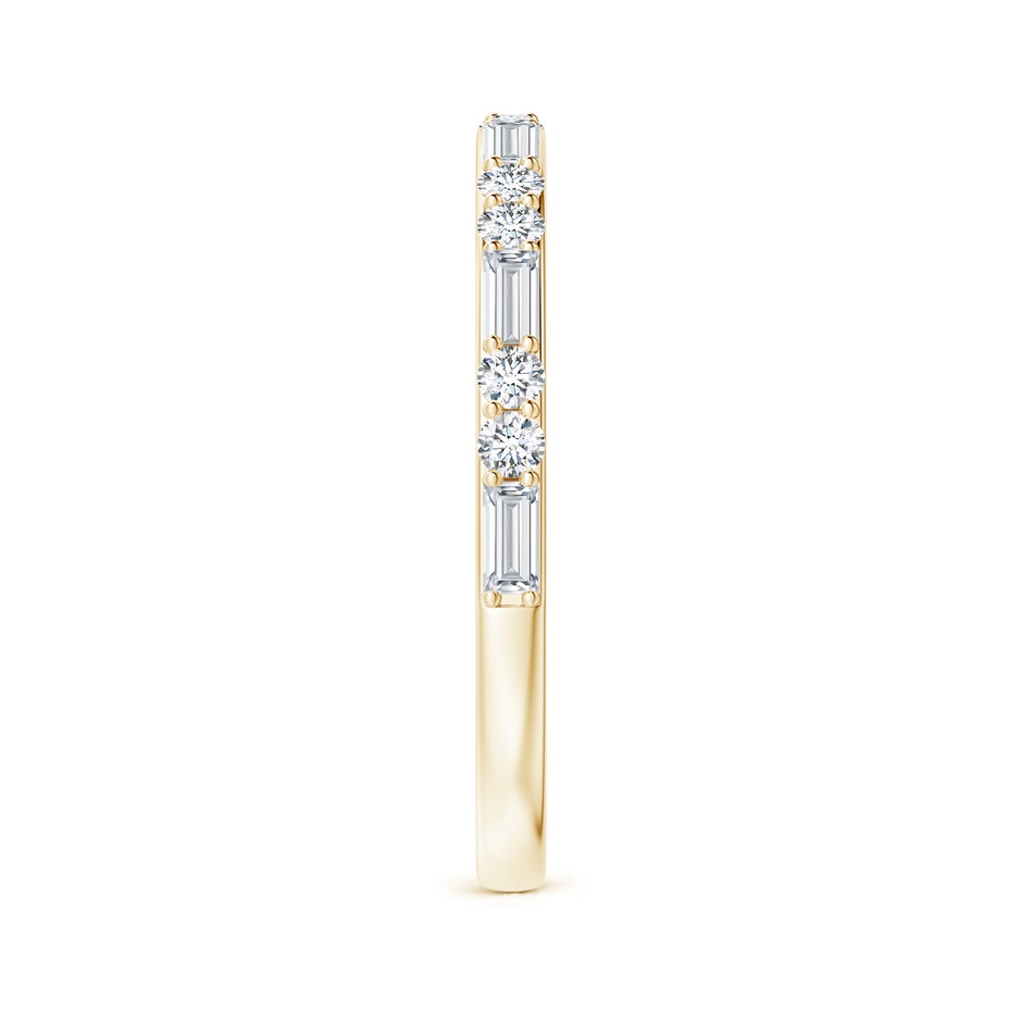 3x1.5mm FGVS Lab-Grown Baguette & Round Diamond Half Eternity Stackable Ring in Yellow Gold side 299