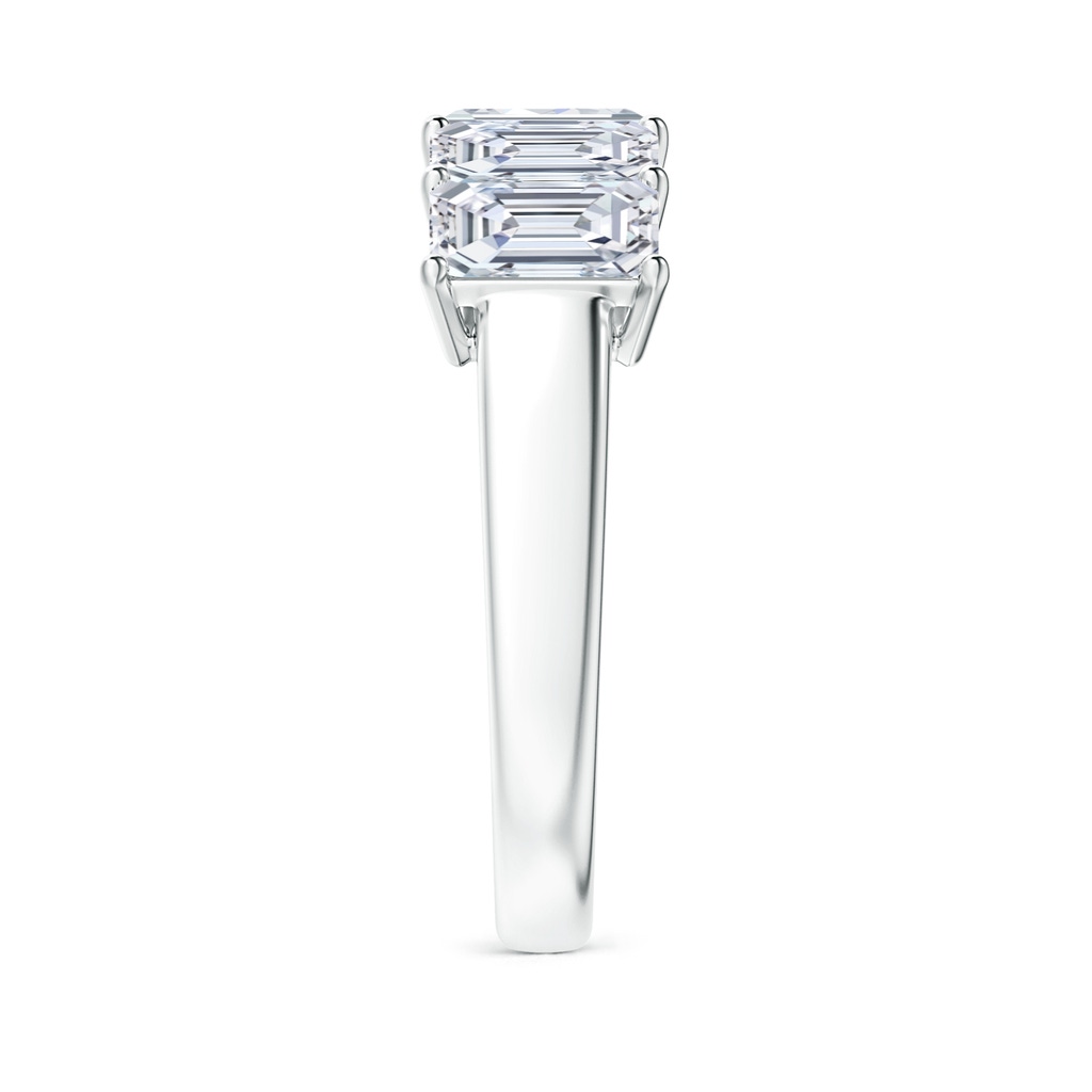 6x4mm FGVS Lab-Grown Prong-Set Emerald-Cut Diamond Five Stone Wedding Ring in White Gold Side 299