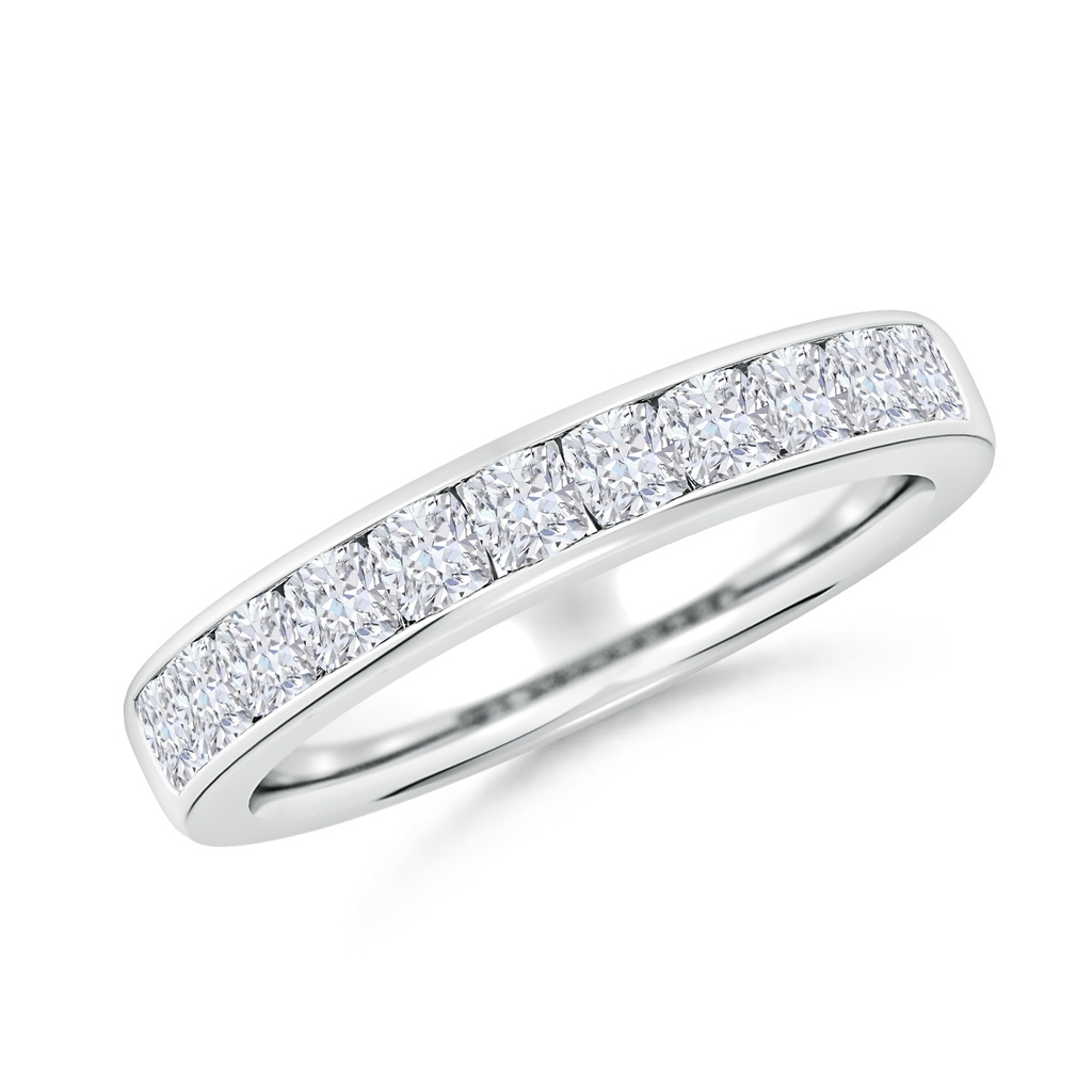 2.5mm FGVS Lab-Grown Channel-Set Cushion Diamond Half Eternity Wedding Band in P950 Platinum