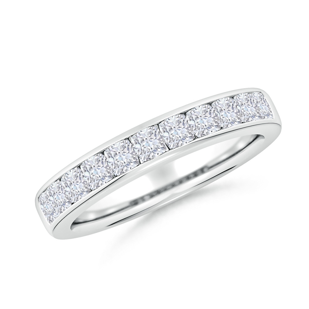 2.5mm FGVS Lab-Grown Channel-Set Cushion Diamond Half Eternity Wedding Band in White Gold 