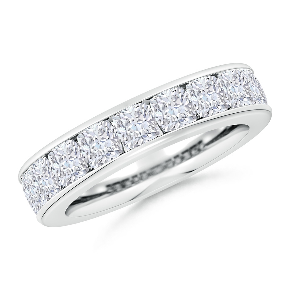3.5mm FGVS Lab-Grown Channel-Set Cushion Diamond Half Eternity Wedding Band in White Gold 