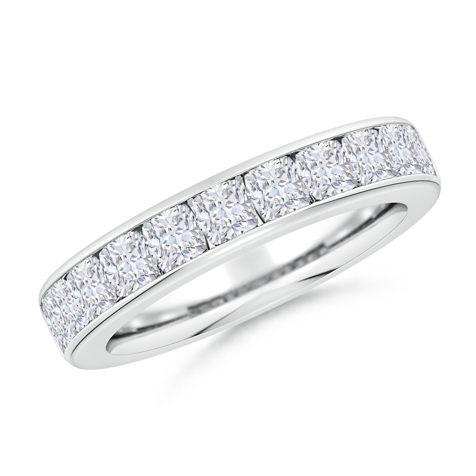 3mm FGVS Lab-Grown Channel-Set Cushion Diamond Half Eternity Wedding Band in P950 Platinum 