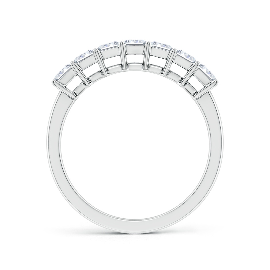 4x3mm FGVS Lab-Grown Prong-Set Emerald-Cut Diamond Seven Stone Wedding Band in P950 Platinum side 199