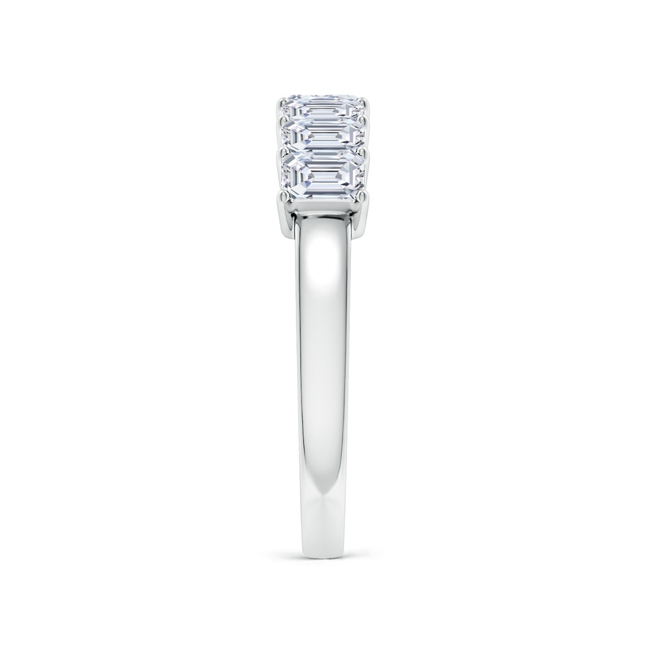 4x3mm FGVS Lab-Grown Prong-Set Emerald-Cut Diamond Seven Stone Wedding Band in P950 Platinum side 299