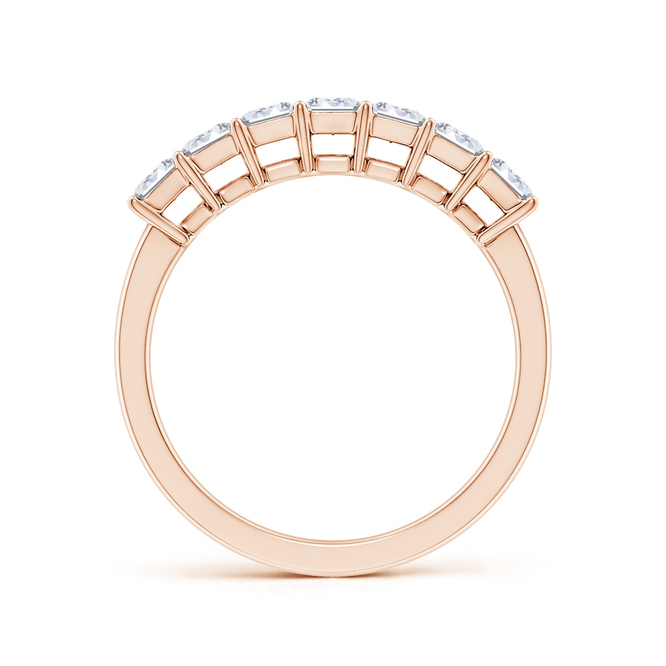 4x3mm FGVS Lab-Grown Prong-Set Emerald-Cut Diamond Seven Stone Wedding Band in Rose Gold side 199