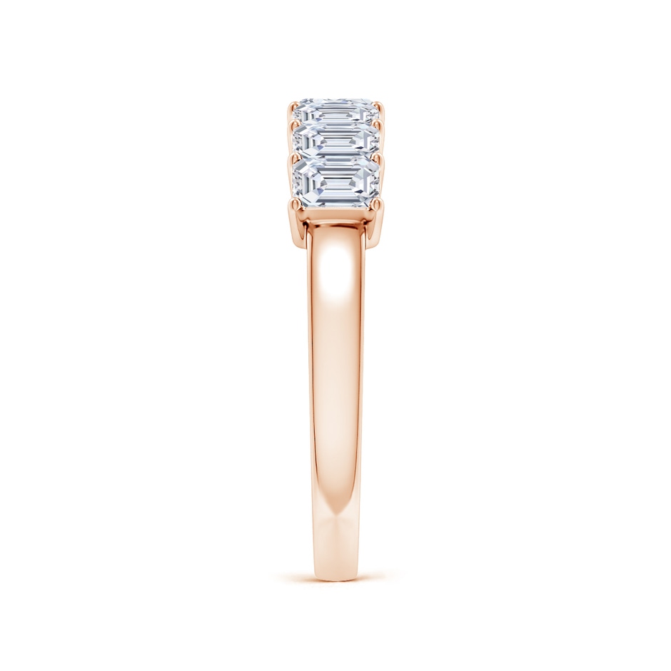 4x3mm FGVS Lab-Grown Prong-Set Emerald-Cut Diamond Seven Stone Wedding Band in Rose Gold side 299