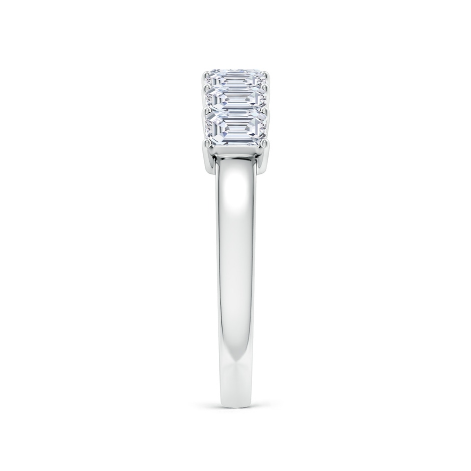 4x3mm FGVS Lab-Grown Prong-Set Emerald-Cut Diamond Seven Stone Wedding Band in White Gold Side 299