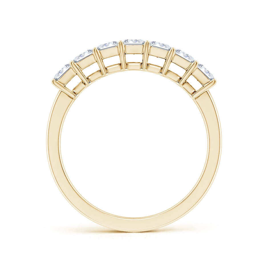 4x3mm FGVS Lab-Grown Prong-Set Emerald-Cut Diamond Seven Stone Wedding Band in Yellow Gold side 199