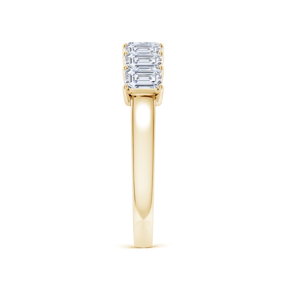 4x3mm FGVS Lab-Grown Prong-Set Emerald-Cut Diamond Seven Stone Wedding Band in Yellow Gold side 299