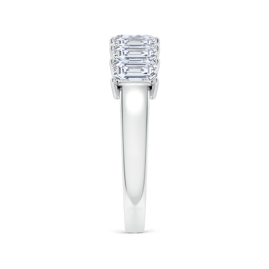 5x3mm FGVS Lab-Grown Prong-Set Emerald-Cut Diamond Seven Stone Wedding Band in P950 Platinum side 299
