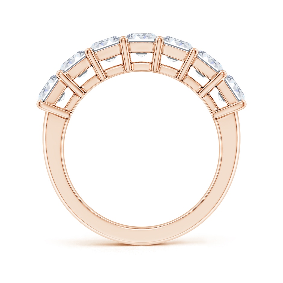 6x4mm FGVS Lab-Grown Prong-Set Emerald-Cut Diamond Seven Stone Wedding Band in 18K Rose Gold side 199