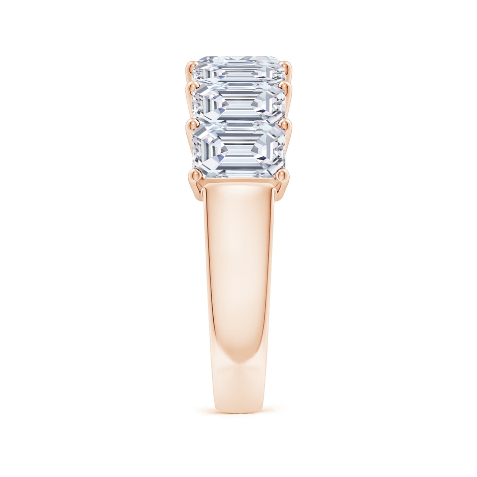 6x4mm FGVS Lab-Grown Prong-Set Emerald-Cut Diamond Seven Stone Wedding Band in 18K Rose Gold side 299