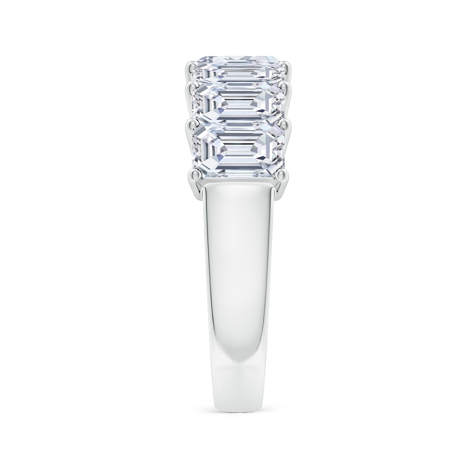 6x4mm FGVS Lab-Grown Prong-Set Emerald-Cut Diamond Seven Stone Wedding Band in 18K White Gold side 299