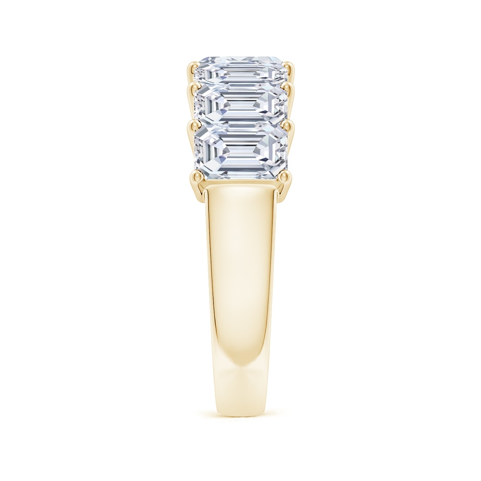 6x4mm FGVS Lab-Grown Prong-Set Emerald-Cut Diamond Seven Stone Wedding Band in Yellow Gold side 299