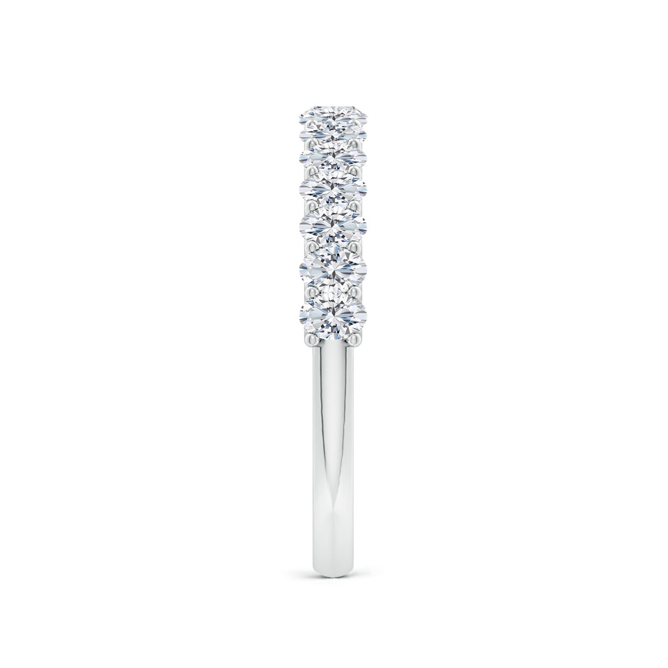 3x2mm FGVS Lab-Grown Shared Prong-Set Oval Diamond Half Eternity Wedding Band in P950 Platinum side 299