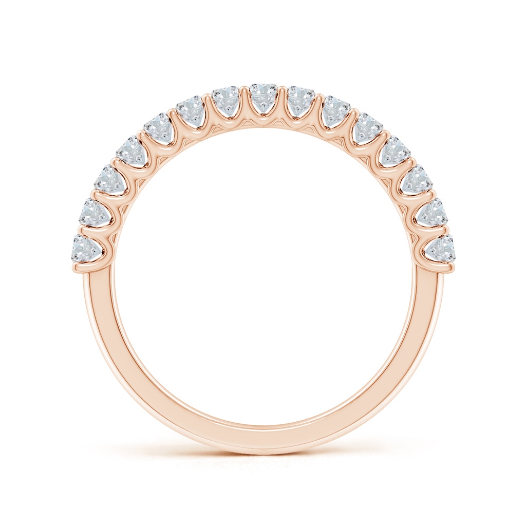 3x2mm FGVS Lab-Grown Shared Prong-Set Oval Diamond Half Eternity Wedding Band in Rose Gold - side 199