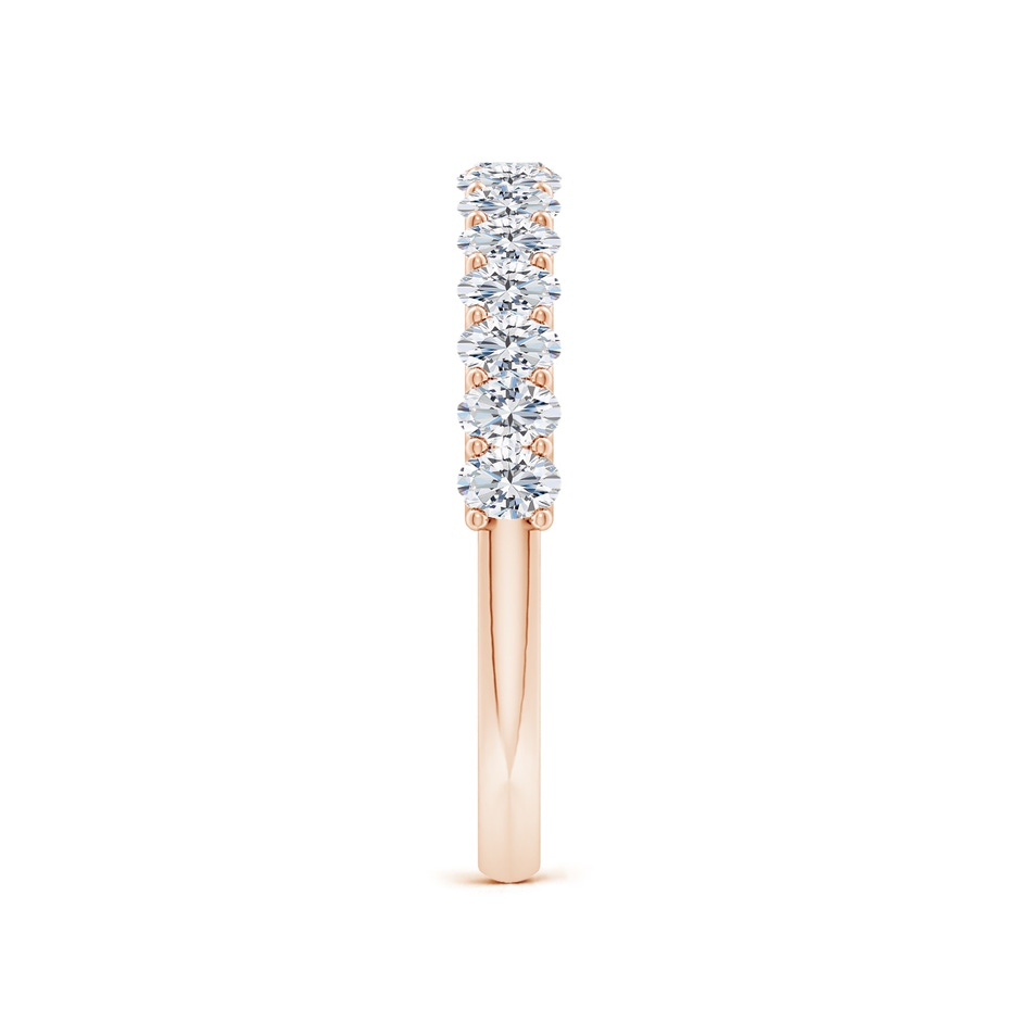 3x2mm FGVS Lab-Grown Shared Prong-Set Oval Diamond Half Eternity Wedding Band in Rose Gold side 299