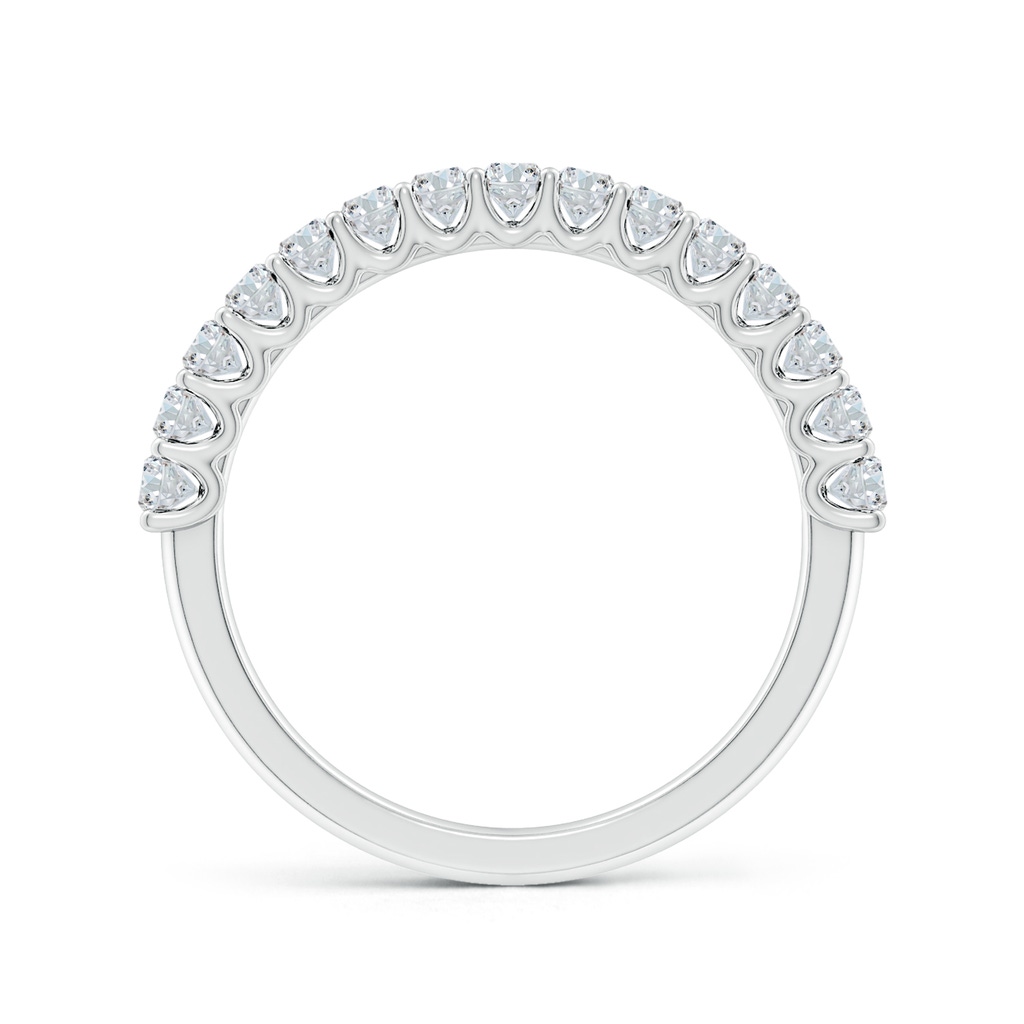 3x2mm FGVS Lab-Grown Shared Prong-Set Oval Diamond Half Eternity Wedding Band in S999 Silver - side 199