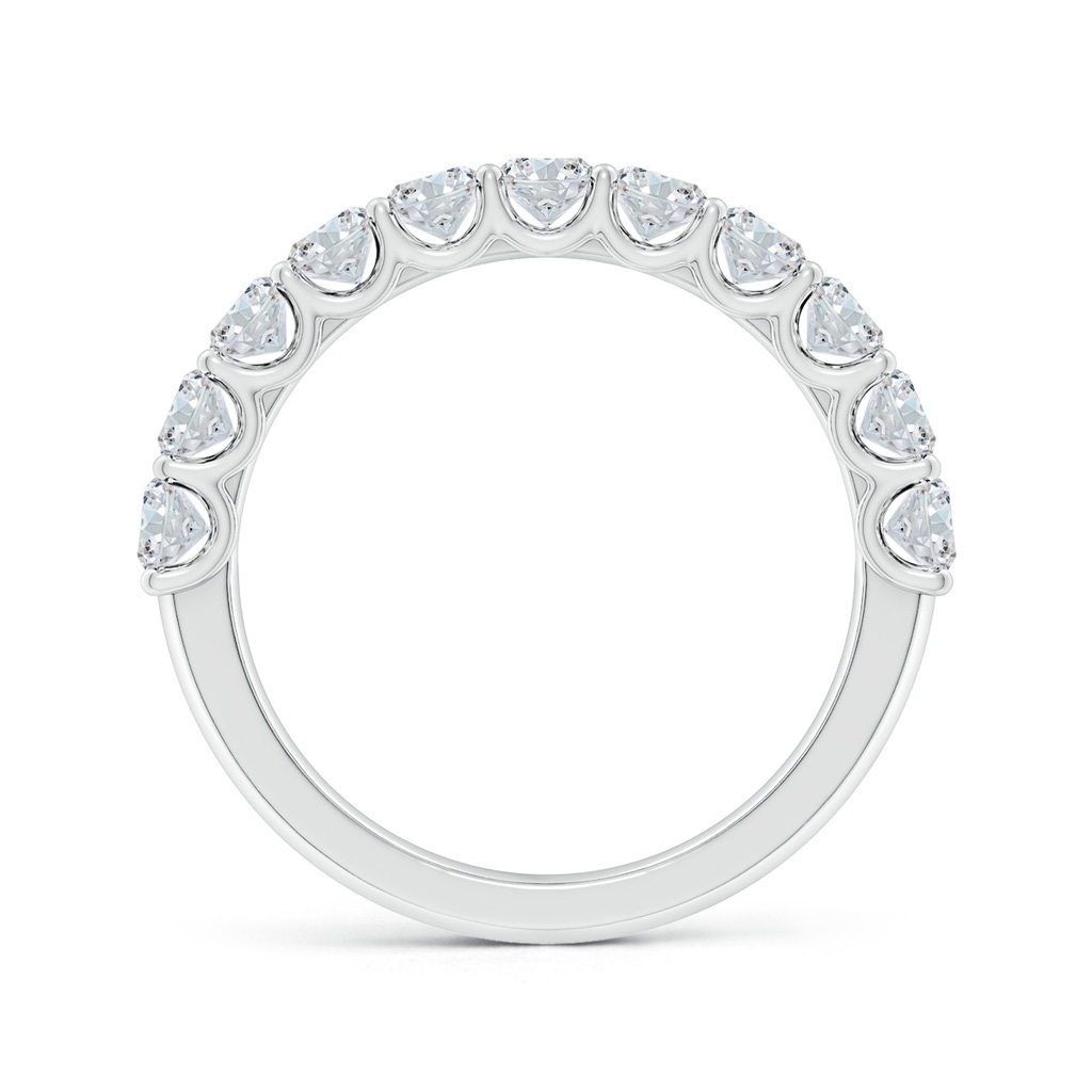 5x3mm FGVS Lab-Grown Shared Prong-Set Oval Diamond Half Eternity Wedding Band in 18K White Gold - side 199