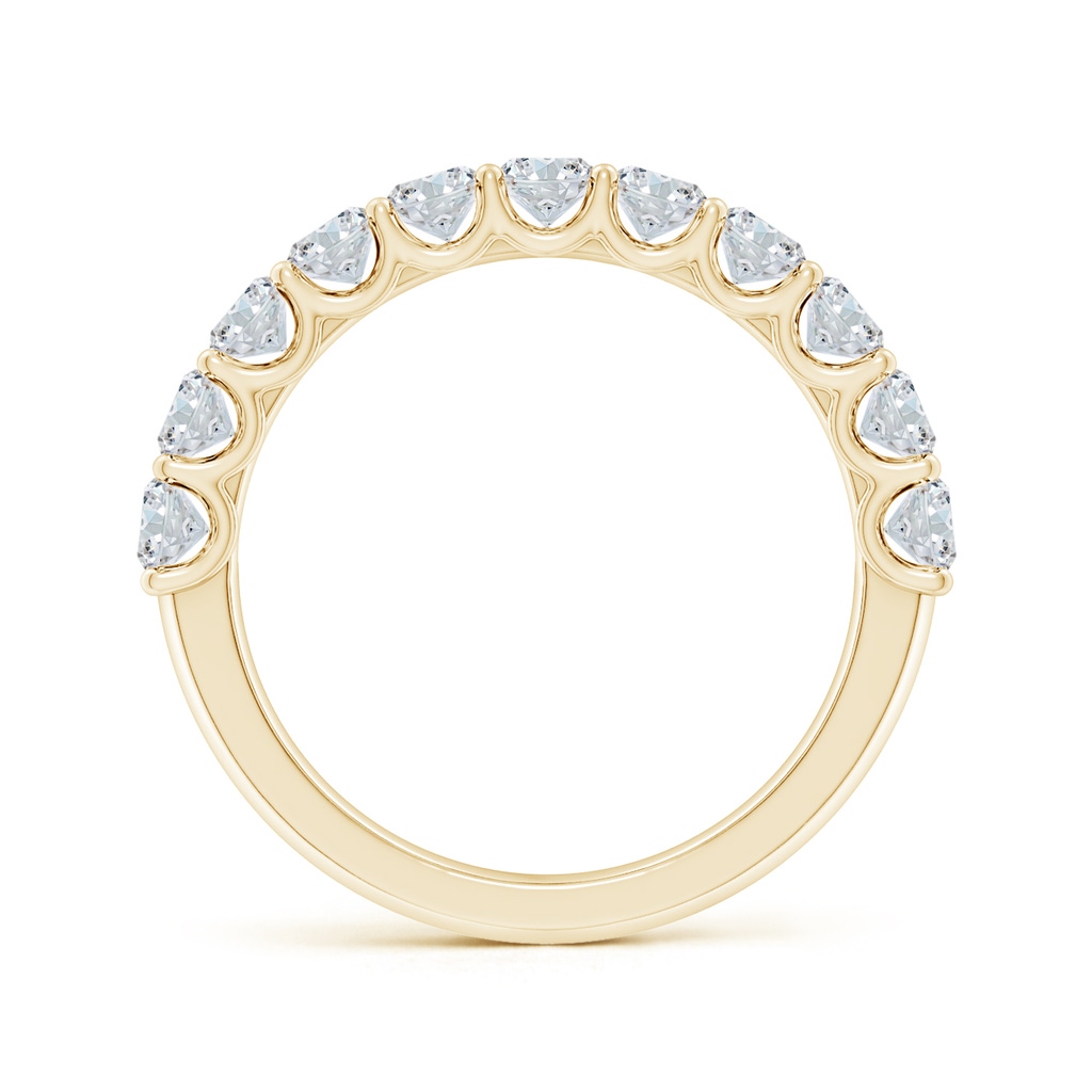 5x3mm FGVS Lab-Grown Shared Prong-Set Oval Diamond Half Eternity Wedding Band in 18K Yellow Gold - side 199