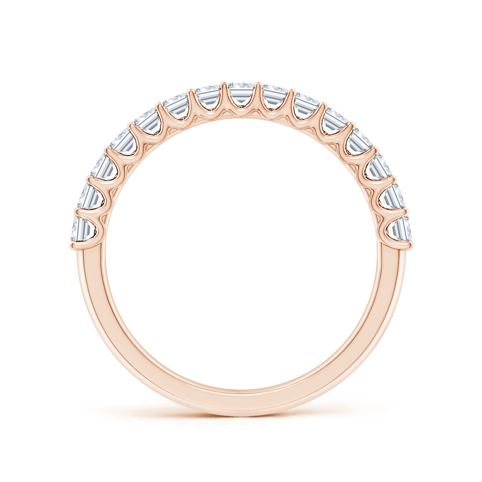 3x2mm FGVS Lab-Grown Shared Prong-Set Emerald-Cut Diamond Half Eternity Wedding Band in Rose Gold side 199